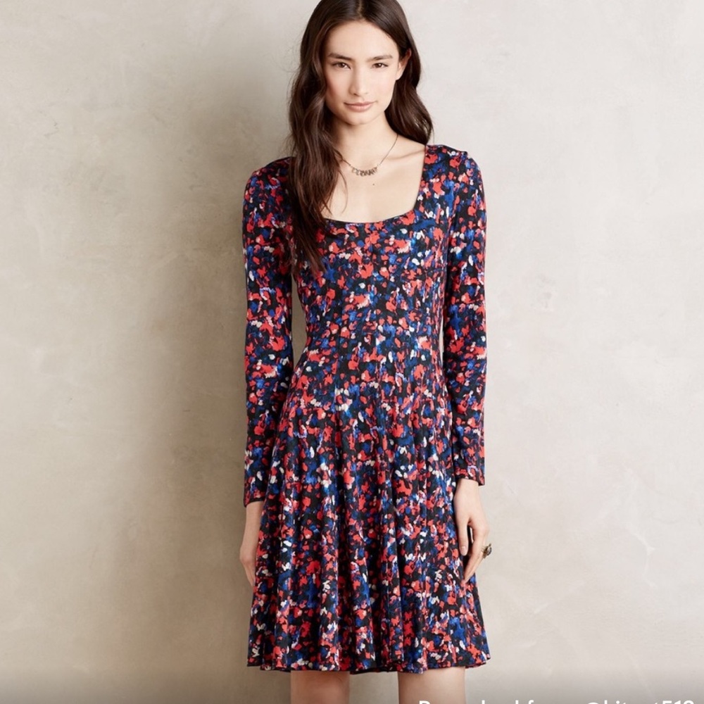 Anthropologie Saraid Watercolor Dress